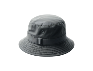 Gray bucket hat isolated on transparent background