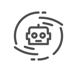 Artificial intelligence related icon outline and linear vector.