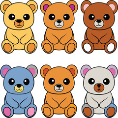 Cute bears kawaii vector design