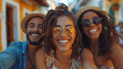 Fototapeta premium happy young woman making selfie. close up. Vacation style, traveling, summer