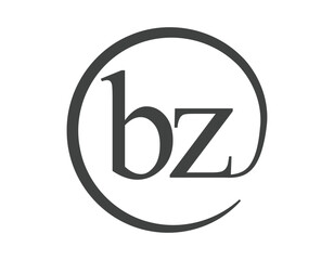 BZ logo from two letter with circle shape email sign style. B and Z round logotype of business company