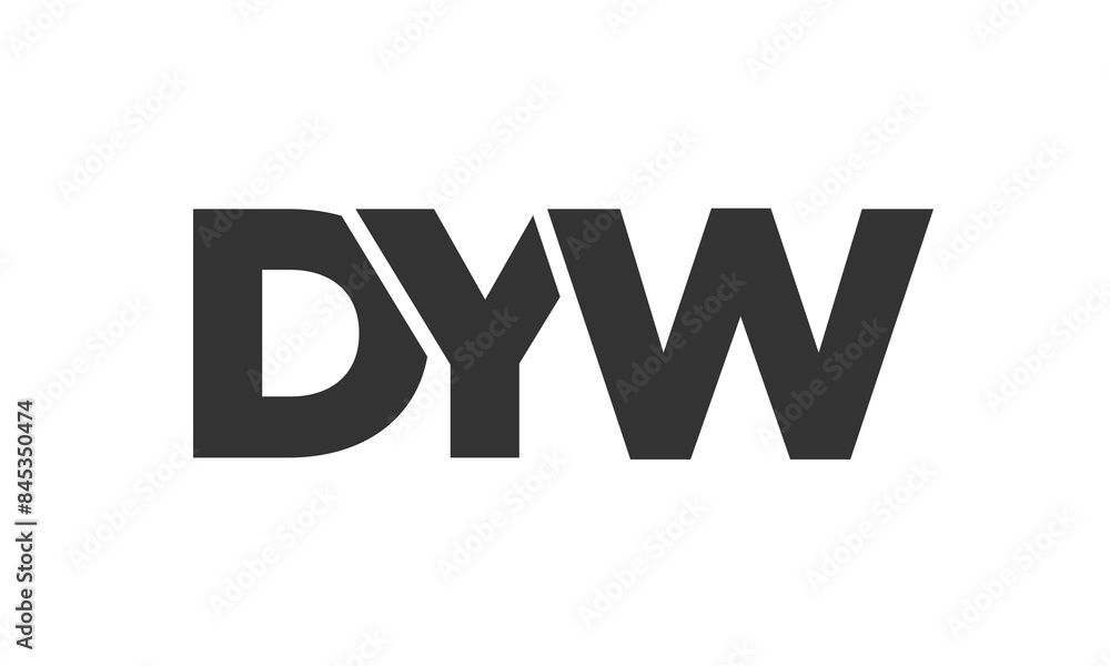Poster dyw logo design template with strong and modern bold text. initial based vector logotype featuring s