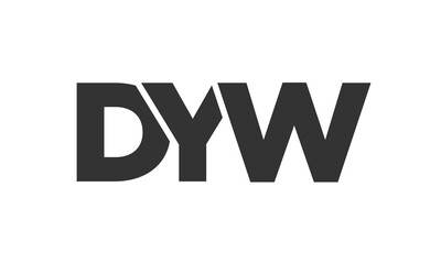 DYW logo design template with strong and modern bold text. Initial based vector logotype featuring simple and minimal typography. Trendy company identity.