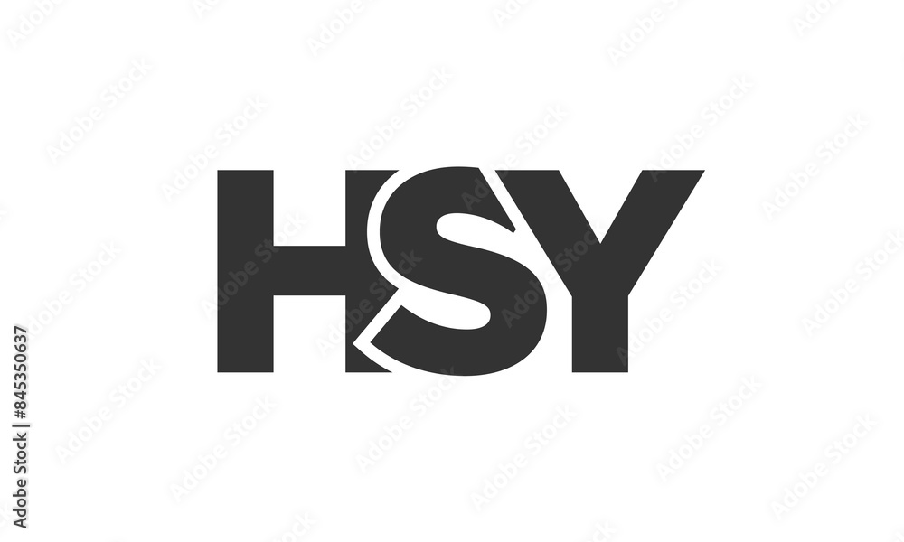 Fototapete HSY logo design template with strong and modern bold text. Initial based vector logotype featuring simple and minimal typography. Trendy company identity.