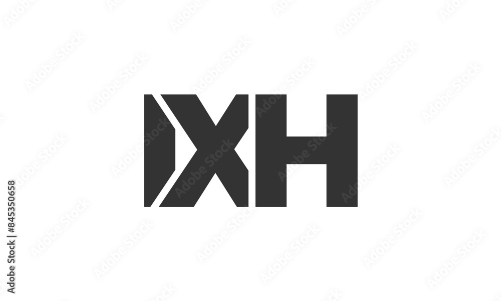 Poster ixh logo design template with strong and modern bold text. initial based vector logotype featuring s