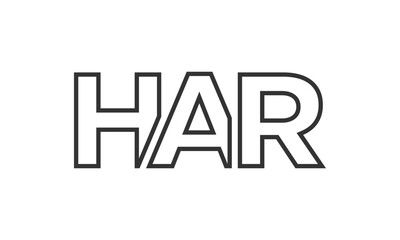HAR logo design template with strong and modern bold text. Initial based vector logotype featuring simple and minimal typography. Trendy company identity.
