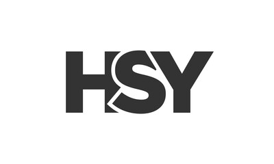 HSY logo design template with strong and modern bold text. Initial based vector logotype featuring simple and minimal typography. Trendy company identity.