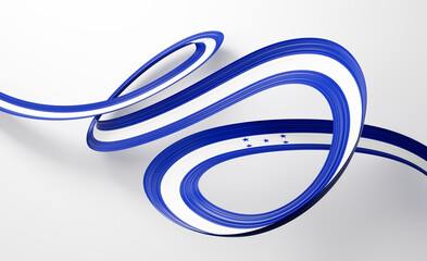 3d Flag Of Honduras 3d Shiny Waving Honduras Ribbon Flag On White Background 3d Illustration