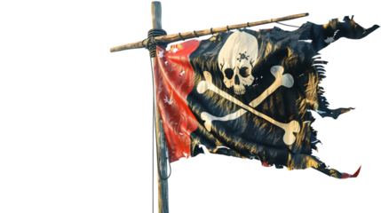 Pirate flag on a transparent background