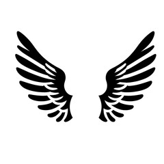 Silhouette bird wings vector illustration png