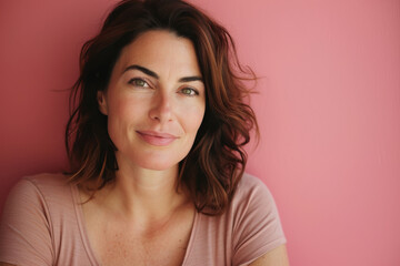 Fototapeta premium A close up portrait of a woman with a subtle smile