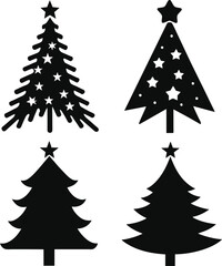  christmas tree silhouette on the white background vector illustration