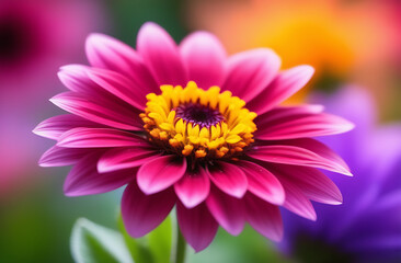 Fototapeta premium Banner Vibrant Blooms: A Bokeh Flower with Colors that Pop