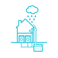 Fototapeta premium Rainwater harvesting icon. Sustainability. Isolated on white background. From blue icon set.