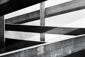 Fototapeta premium An abstract background with mostly monochrome shapes creates a minimalistic, elegant, and modern visual effect