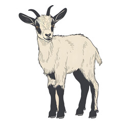 Obraz premium a cartoon of a goat.