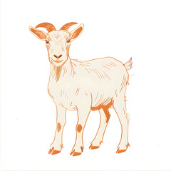 Fototapeta premium a cartoon of a goat.