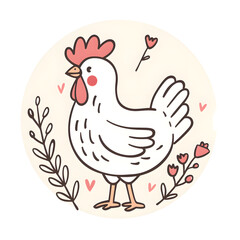 Fototapeta premium a cartoon of hen.