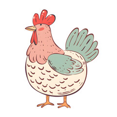 a cartoon of hen.