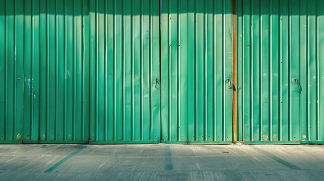 Shiny green gate for backdrop or copy space