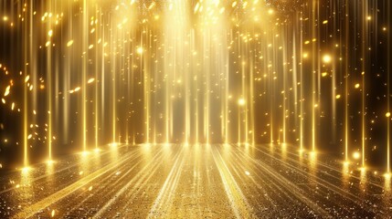 Backdrop gold color Spotlights For Flyers  Banner and Backgrounds realistic