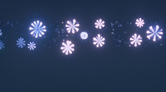 banner christmas card with snowflake border animation