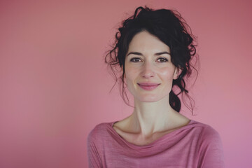 Fototapeta premium A close up portrait of a woman with a subtle smile