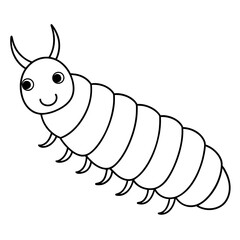 Caterpilla line art vector illustration
