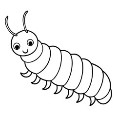 Caterpilla line art vector illustration