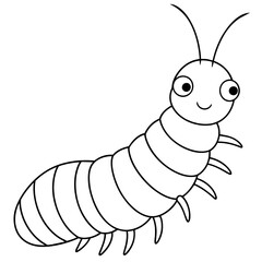 Caterpilla line art vector illustration