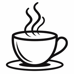 coffee cup line art work vector illustration