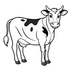 cow line art vector for coloring book svg