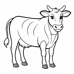 cow line art vector for coloring book svg