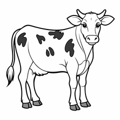 cow line art vector for coloring book svg