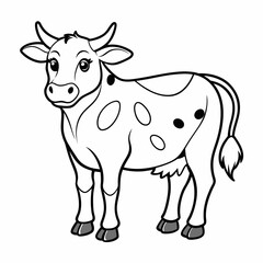 cow line art vector for coloring book svg