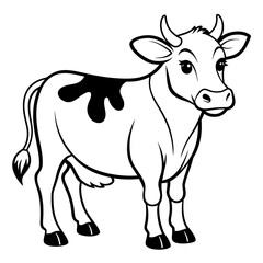 cow line art vector for coloring book svg