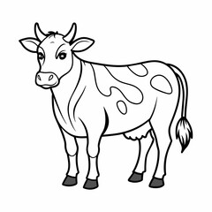 cow line art vector for coloring book svg