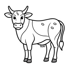 cow line art vector for coloring book svg