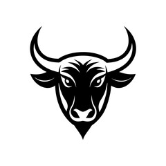 a minimalist logo vector art illustration with a Bull logo