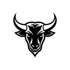 a minimalist logo vector art illustration with a Bull logo