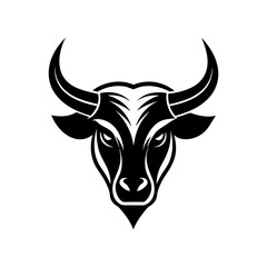 a minimalist logo vector art illustration with a Bull logo