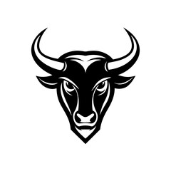 a minimalist logo vector art illustration with a Bull logo