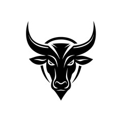 a minimalist logo vector art illustration with a Bull logo