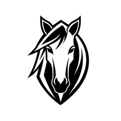  a minimalist logo vector art illustration with a points horse head logo,