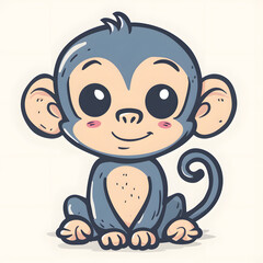Obraz premium a cartoon of monkey.