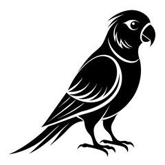 Obraz premium Parakeet bird silhouette black different style vector illustration line art