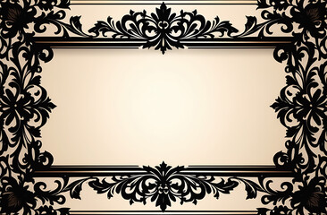 Elegant floral frame design with silhouette-style foliage and delicate berries