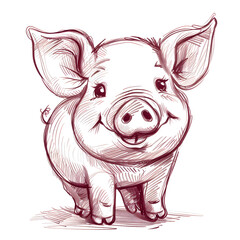 Naklejka premium a cartoon of pig.