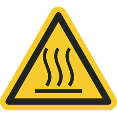 ISO warning safety signs_warning ; hot surface symbol and pictogram only size 1 x 1 x 1 triangular shape