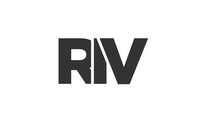 Obraz premium RIV logo design template with strong and modern bold text. Initial based vector logotype featuring simple and minimal typography. Trendy company identity.